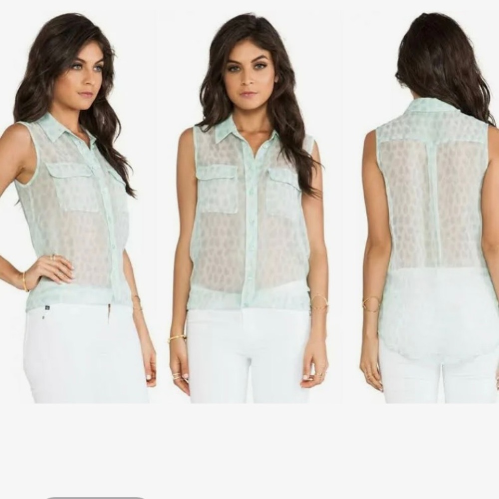 Equipment Sheer Sleeveless Blouse